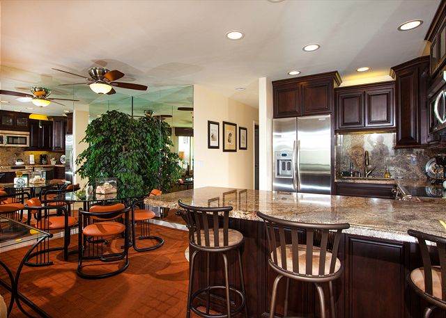 Beautiful fully equipped kitchen with counter