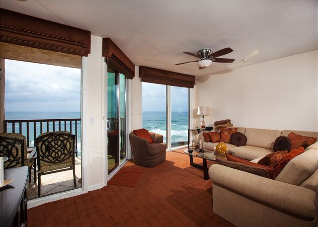 Living room with beautiful ocean views
