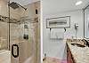 walk in shower in primary bathroom