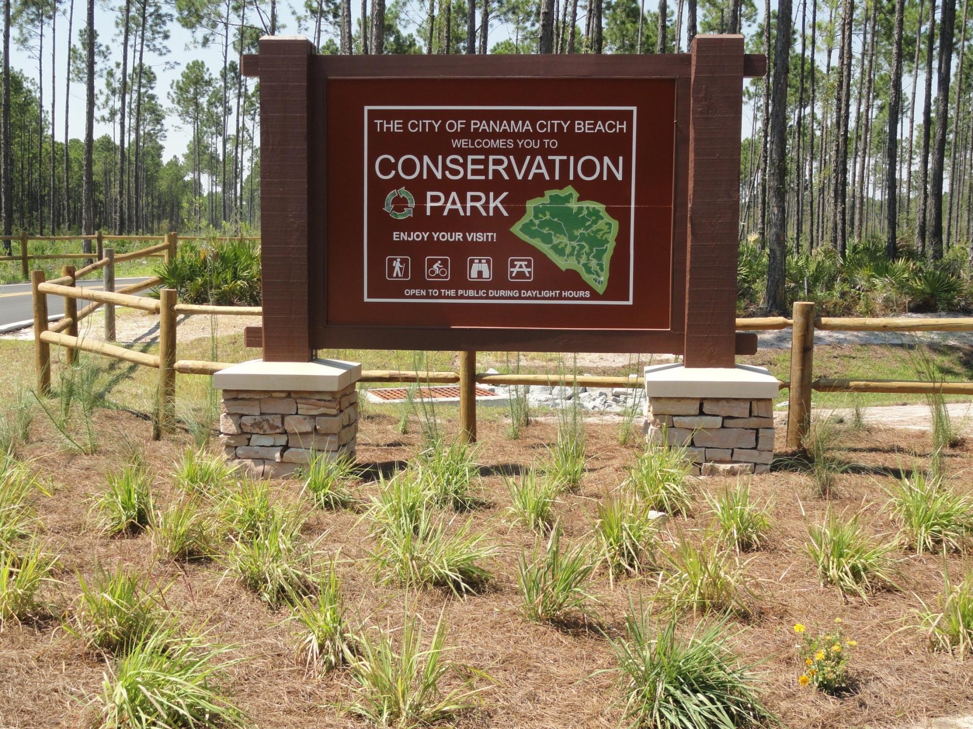 Boardwalk and natural scenery at Panama City Beach Conservation Park near Barefoot Paradise