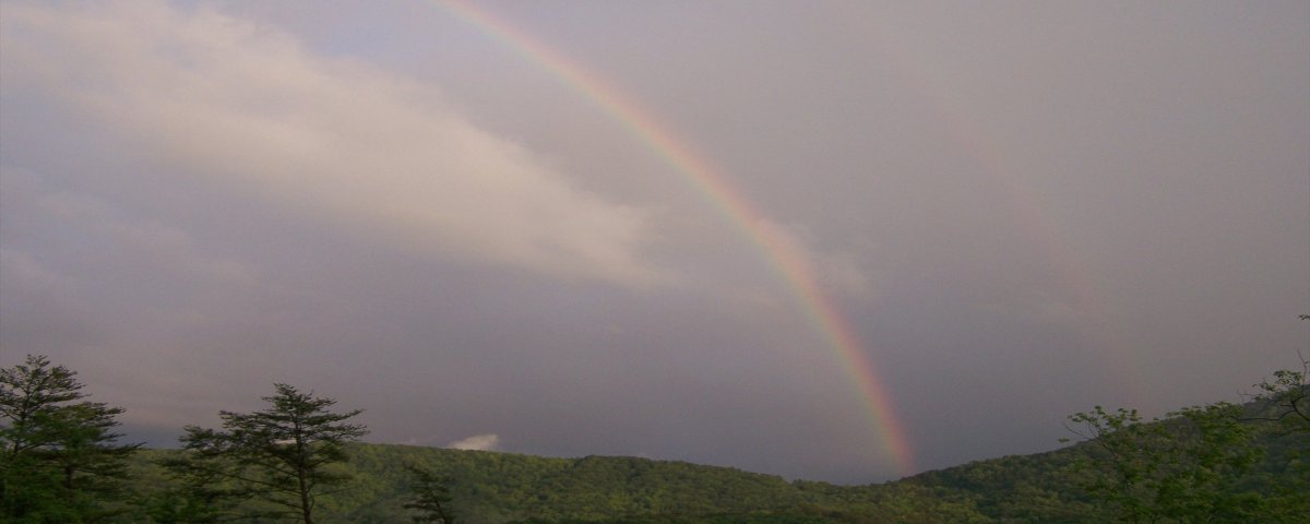 Magic moments under the reinbaw after a thunderstorm