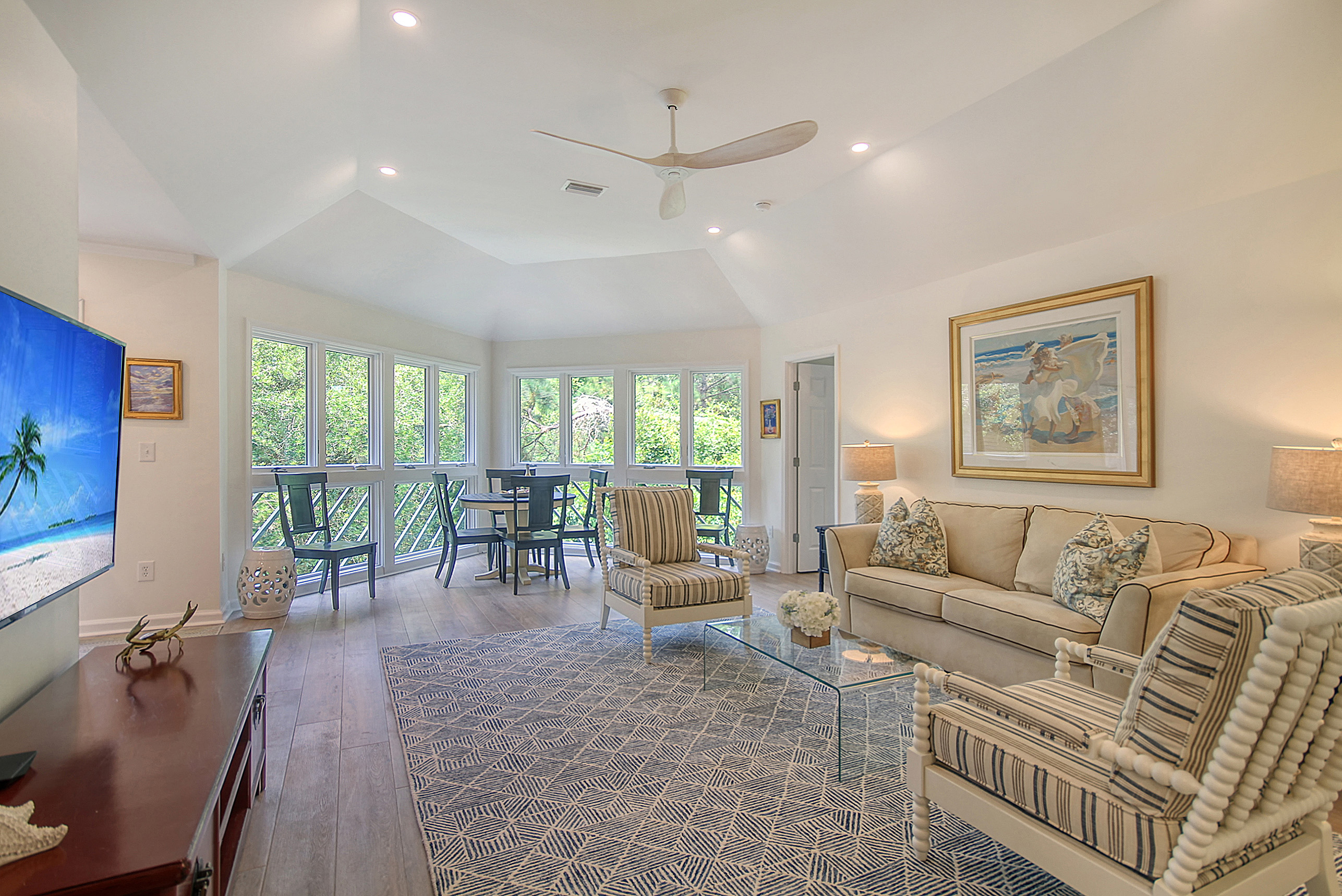 Spacious Living Area And Chic Kitchen - Stylish Tennis Retreat - Kiawah Island, SC