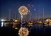 Fireworks on 4th of July over the Cape Charles Harbor