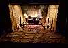 Wood burning fireplace.