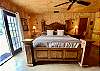 Custom King bed, handmade bedding from Mexico and beautiful decor.