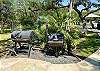 Two large charcoal smokers for the grill master.