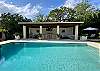 Huge, deep water swimming pool.