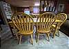 Sturdy dining table and chairs.