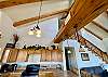 Massive beams across the ceiling.