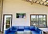 Vaulted covered porch ceiling.