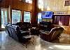 Comfy leather sofas for everyone to relax.