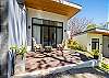The master bedroom is on a higher elevation with a private terrace and overlooking the garden. 