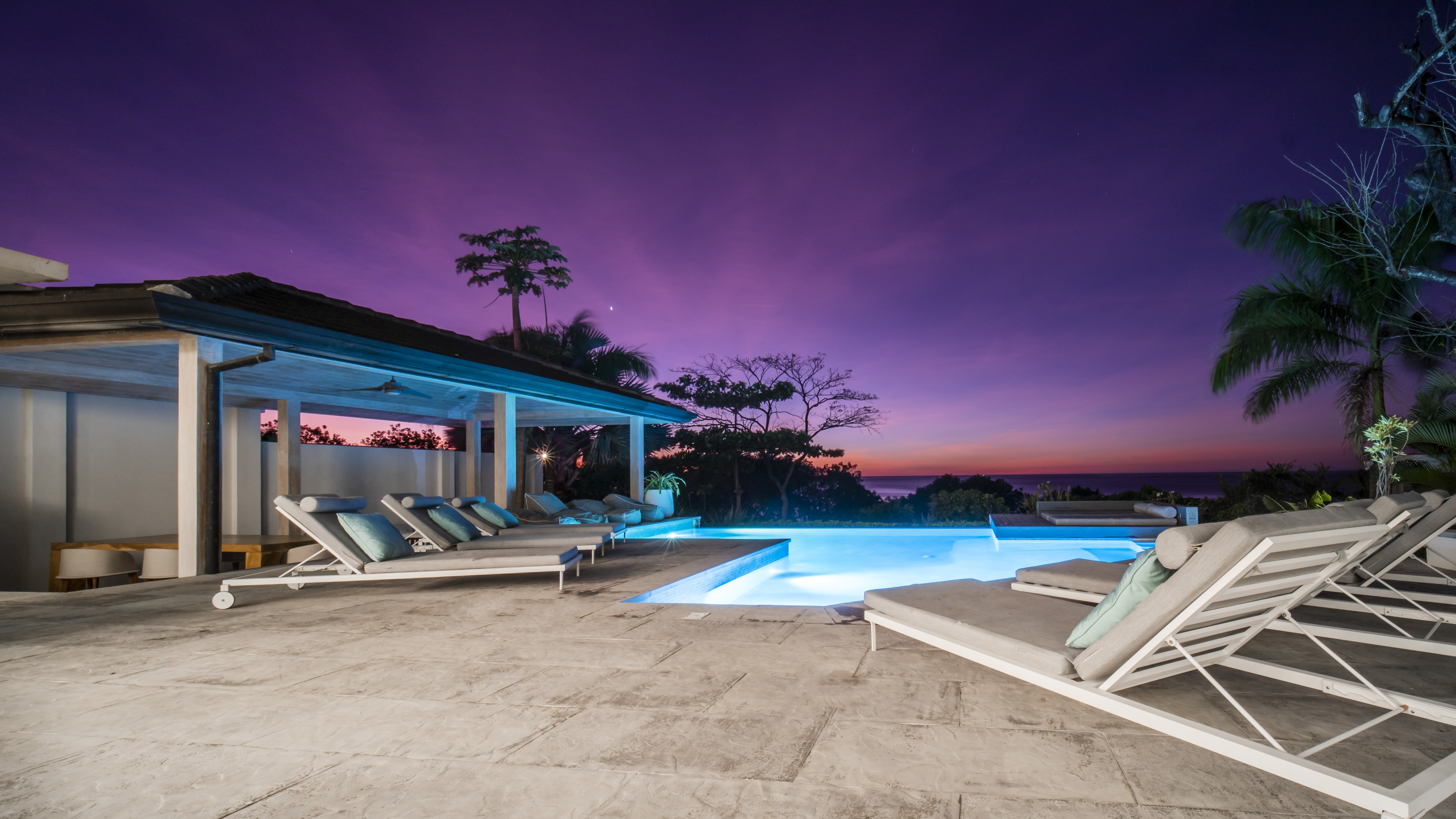 Sunset pool view