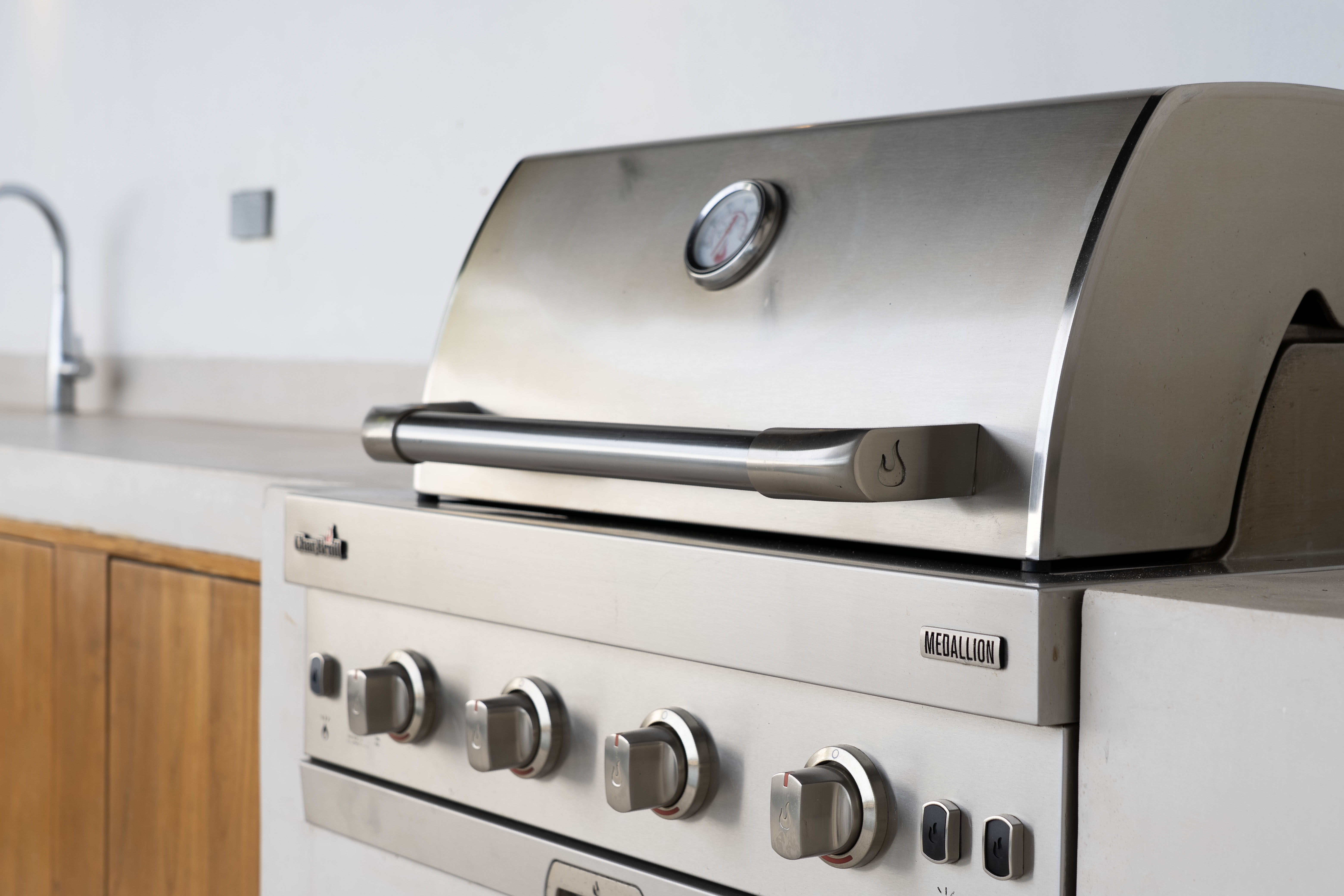 Stainless steel grill perfect for outdoor cooking