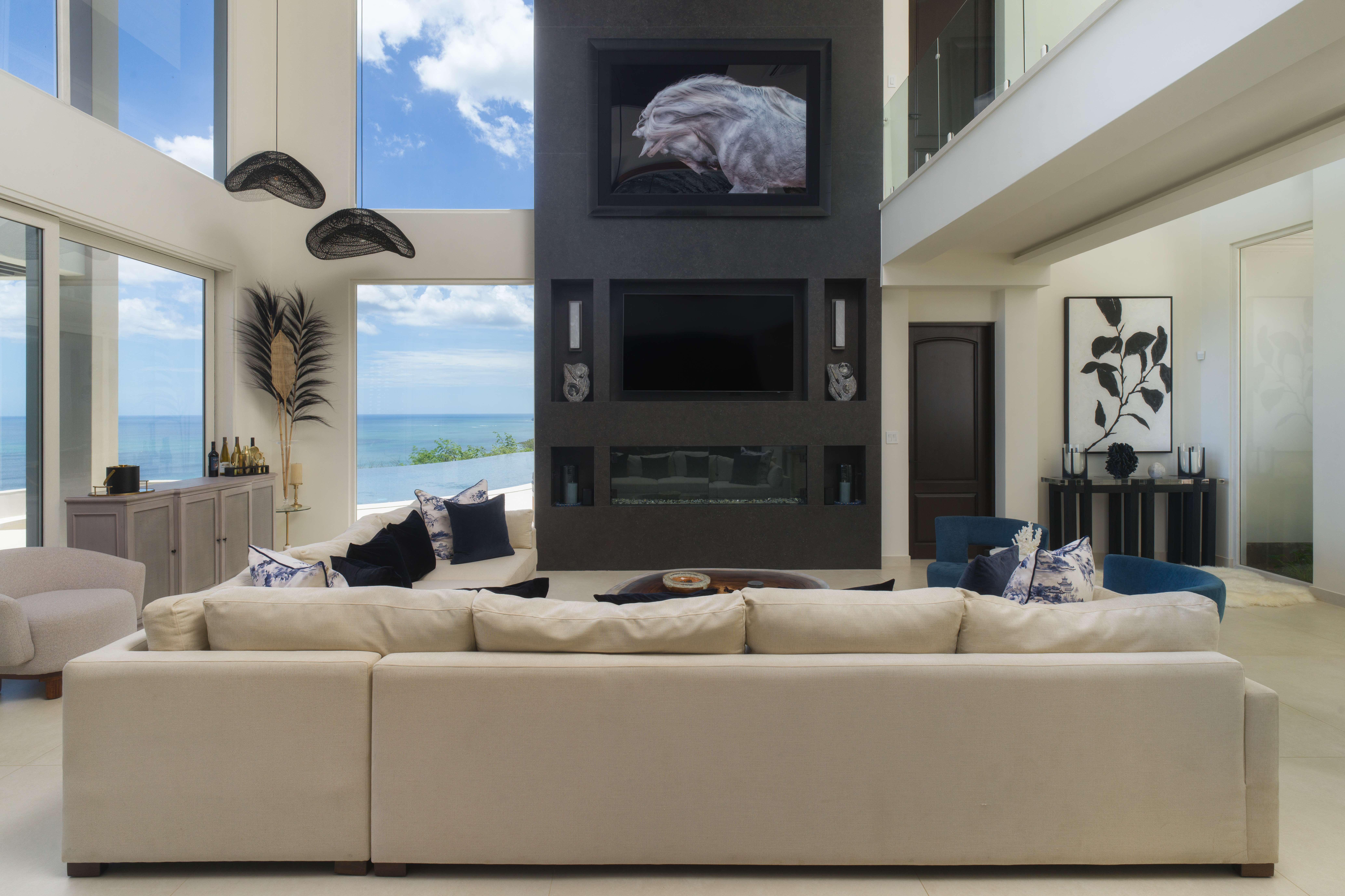 Huge tv screen in living room