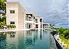 Swimming and splashing in the infinity pool of Villa Haven.