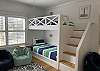 Upstairs Guest Bedroom 1 with 2 Custom Bunk Beds, 4 XL Twin Beds