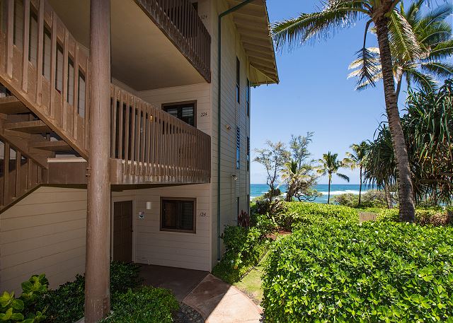 Easy access from the parking lot to your 2nd floor Oceanfront un