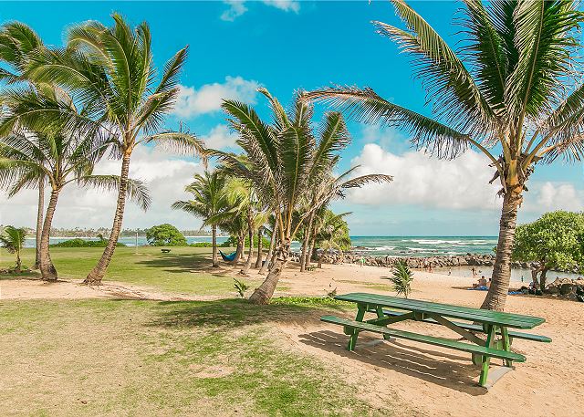 Lydgate Beach Picnic Area, a short walk from the resort