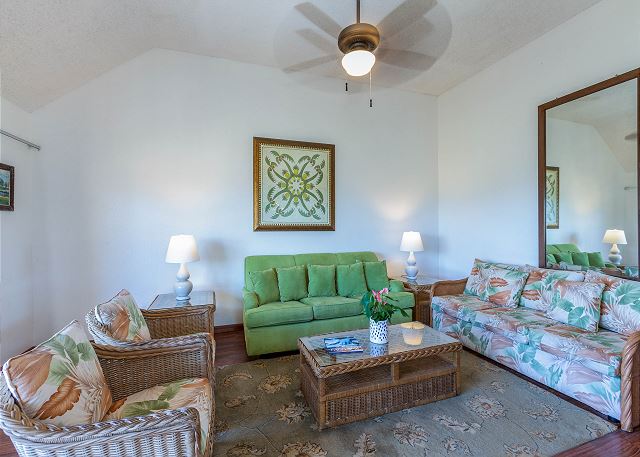 Living Area with Sofa Sleeper and Cable TV