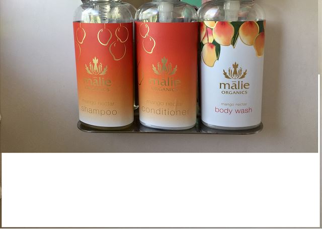 Organic Malie Mango Body Wash, Conditioner and Shampoo provided