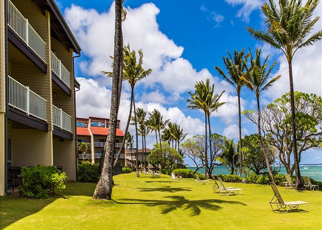 Lovely manicured grounds at your Kapa'a condo.