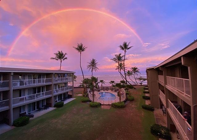 Amazing Rainbow shot taken from Private Lanai
