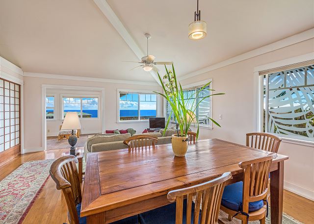 Dining area on upper level.