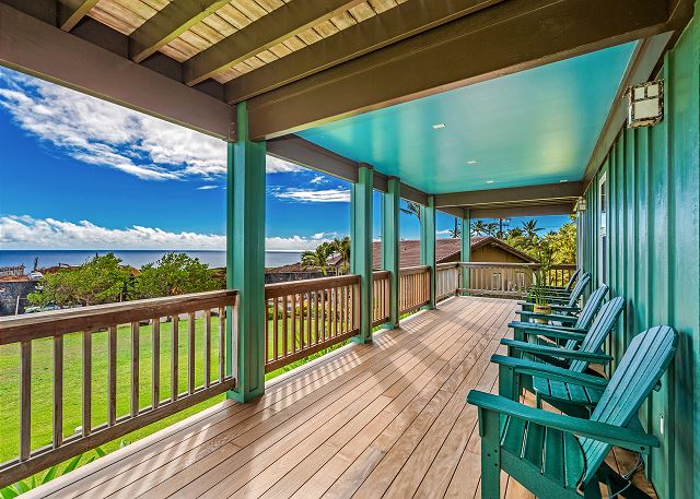 Lower level lanai with ocean view!