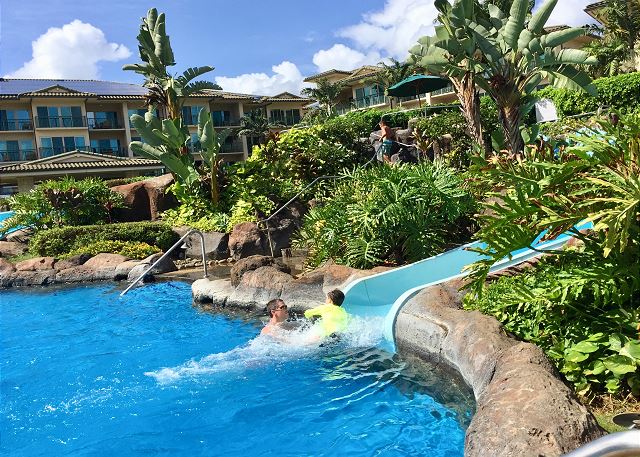Enjoy the slide at Waipouli Beach Resort