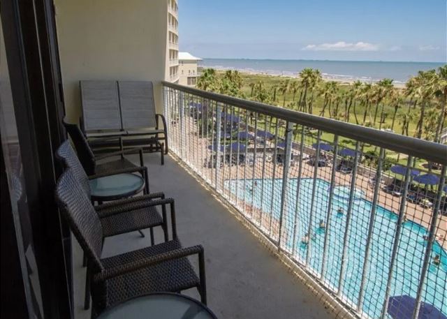 Enjoy the view of the pool and the gulf from one of your balconies.  This one will treat you to amazing sunrises as well.