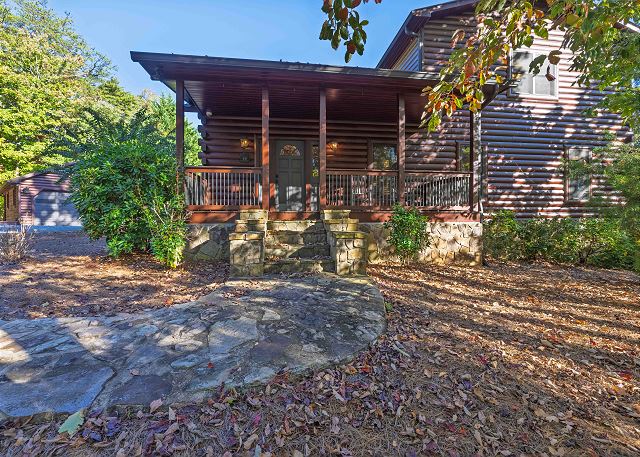 Front Porch with Rock Stair Steps