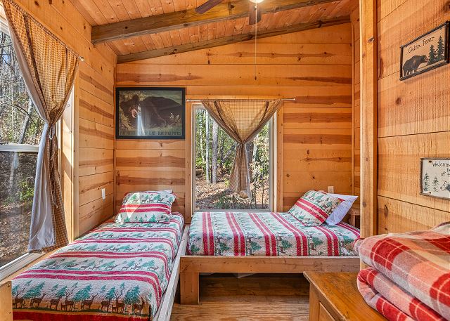 Downstairs Twins with Picture Windows