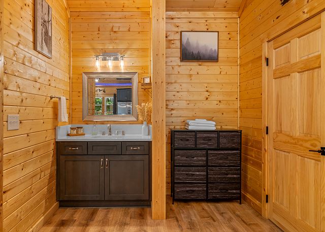 Plenty of room at the vanity - Hairdryer under sink