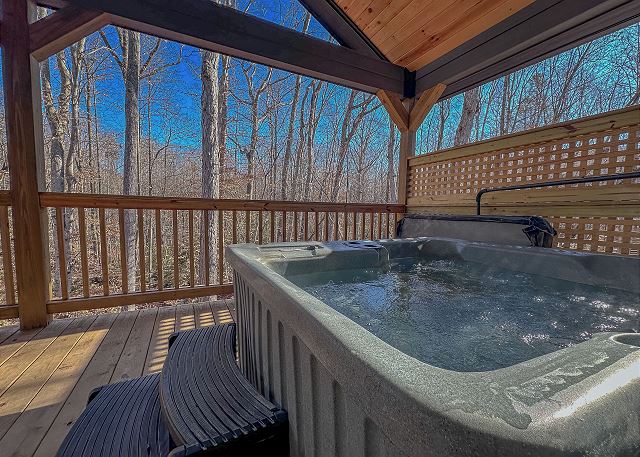Nothing like a good soak in the private hot tub on the deck