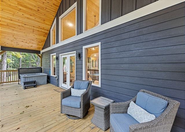 Deck seating for your morning coffee or afternoon wine