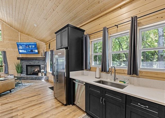 Full size fridge and dishwasher