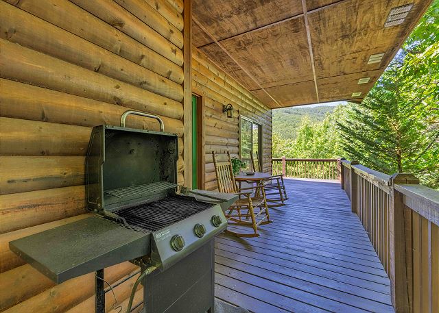 Gas Grill Located Just Outside Kitchen Door