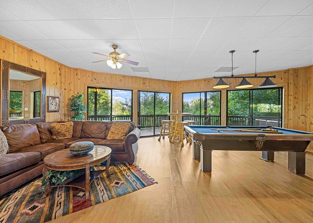 Lower Level Living Area and Game Room