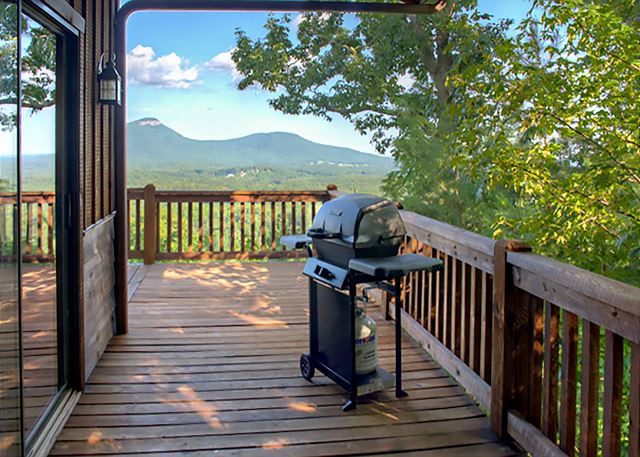 Gas Grill Located just Outside the Kitchen Door