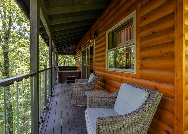 Back Deck with Hot Tub