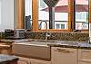 Farmhouse-style sink in the kitchen