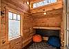 Treehouse interior with bunk beds