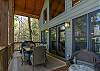 Gas grill & outdoor dining table on back deck