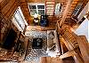 View from upper level of living room area