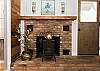 Wood stove in living room.
