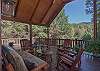 Back deck overlooks back yard and ponds.