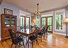 Dining area with doors out to porch.