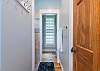 Master bathroom with walk-in shower and soaking tub.