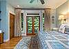 Master bedroom with king and full bathroom.